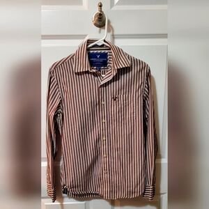 American eagle button down strip shirt